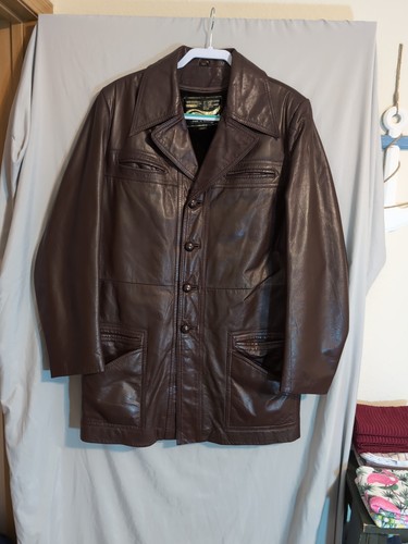 Giacca pelle marrone vintage